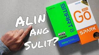 INFINIX SMART 8 & TECNO SPARK GO 2024 SPECS COMPARISON | TAGALOG