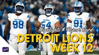 Detroit Lions Highlights Reaction & Grades vs Indianapolis Colts | NFL Week 12 | Johnny Gaz Sports