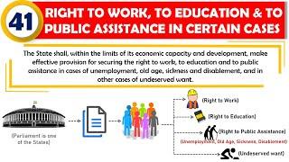 Article41 of the Indian Constitution|Right to Work,to Education & to Public Assistance|DPSP|Part IV