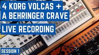 Behringer CRAVE Korg VOLCAS - Synthwave Live Recording - Session #1