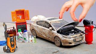 Washing Dirty  Miniature Chevy Cruze | Diecast car diy project video experiment