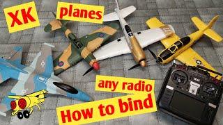 How to bind XK a210, a220, a260, a290 RC plane Flysky FS-A8S binding WLtoys