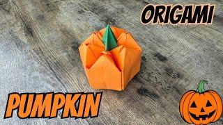 3D ORIGAMI PUMPKIN TUTORIAL HALLOWEEN CRAFT | DIY PUMPKIN ORIGAMI STEP BY STEP FOR HALLOWEEN CRAFT