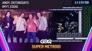 Super Metroid by Andy, Oatsngoats, imyt and Eddie in 1:19:50 - Awesome Games Done Quick 2025