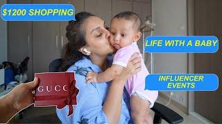 $1200 LUXURY SHOPPING HAUL, NEW BORN BABY ROUTINE, CREATOR EVENTS | Aanam C