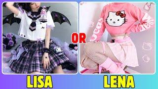 Lisa or Lena #24  | KUROMI vs HELLO KITTY  | WHAT WOULD YOU CHOOSE? #lisa #lena #lisaorlena