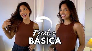 Como Fazer Blusa Básica Regatinha em Malha Canelada