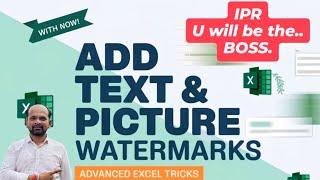 Add Text & Picture Watermarks via Header & Footer | Advanced Excel Tricks |