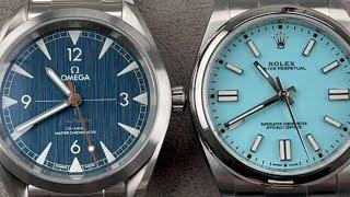 Rolex Oyster Perpetual vs Omega Seamaster Railmaster - Tiffany Blue vs Blue Denim