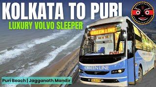 KOLKATA to PURI Jagannath Dham VOLVO Bus | Greenline LUXURY Sleeper Bus | PATHETIC Rest Stops!