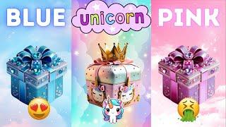 Choose your gift || 3 gift box challenge Blue, Unicorn & Pink #giftboxchallenge #wouldyourather