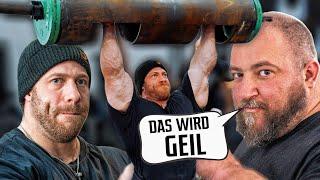 Tim Budesheim übertreibt im Strongman Training