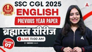 SSC CGL 2025 | SSC CGL English Previous Year Paper | SSC CGL English Class 2025 | By Nidhi Ma'am