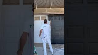 Spray Painting a Garage Door