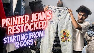  260rs से शुरू Anime printed jeans | thrifted denim jeans | how to start thrift store | thriftindia