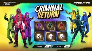 All Criminal Bundle Return Free Fire | Cobra Legendary Bundle Return Free Fire | Free Fire New Event