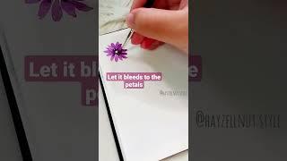 Easiest Way to Paint a Flower using Watercolor #aesthetic #painting #shorts #youtubeshorts