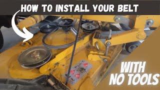 Easy Mower Deck Belt Installation with almost No Tools - Deck Belt Replacement