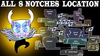 Secret Notches , All 8 hollow knight notches location with map