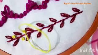 Beautiful Floral Embroidery design || Very easy embroidery stitches  #viralvideo #embroidery