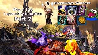 Guild Wars 2 : Solo All 20 Legendary Bounties & Giveaways Winners ( Part 2 )