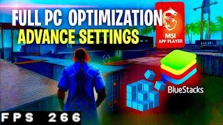 SECRET : FULL PC OPTIMIZATION FOR LOW END PC FREE FIRE  | BLUESTACKS 5 (4K) #freefire #bluestacks4