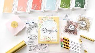 Pinkfresh Studio February 2023 Release - Congratulations - Nested Arches & Circle Floral card