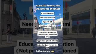 Australia lottery visa 2024️️Documents required for Australia lottery visa️️