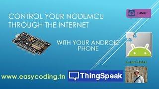 NodeMcu (ESP8266) Tutorial C-06: Control Nodemcu with an Android app through the Internet