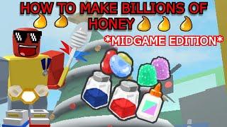 How To Make BILLIONS Of Honey As Midgame | (Bee Swarm Simulator)