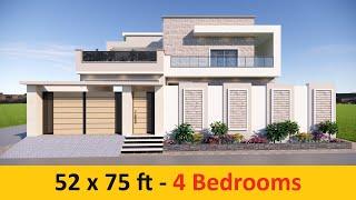 14 Marla House Design - 4 Bedrooms | Modern house design | House design in Pakistan