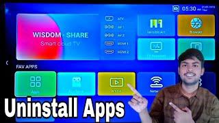 Uninstall apps in wisdom share Android tv | how to uninstall apps in wisdom share cloud tv