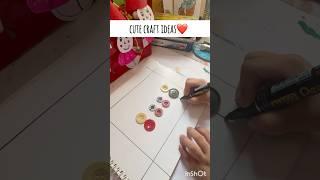 easy craft with buttons ️#art #shorts #painting