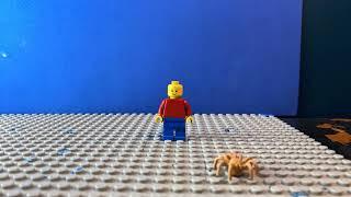 Lego man gets bit by a radioactive spider!