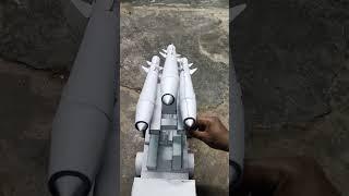 Handmade paper craft work brahmos missile launcher system hydraulic cylinder manual function