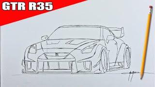 COMO DIBUJAR UN NISSAN GTR R35 Liberty Walk