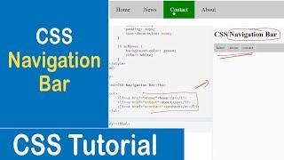 #34 CSS Navigation Bar | Vertical Navigation Bar | Horizontal Navigation Bar | CSS Tutorial