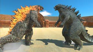 Godzilla 2021 VS Godzilla 2014 At The Arena - Animal Revolt Battle Simulator