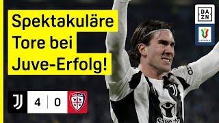 Vlahovic eröffnet! Juve steht locker im Viertelfinale: Juventus - Cagliari | Coppa Italia | DAZN