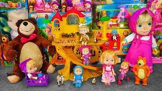 90 Minutes Satisfying with Unboxing Cute Masha and The Bear Tree House Set, Masha Colourful Dolls