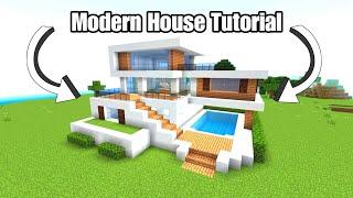 Minecraft Modern House Tutorial | Easy Build (Java&Bedrock) #minecraft