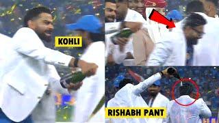 Virat Kohli Drenches Rishabh Pant in Champagne After India’s Champions Trophy 2025 Celebration