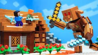 I Built The Most Secure House VS Mutant Piglin | Lego Minecraft Animation  BRICKMINE