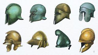 All types of Ancient Greek Helmets