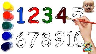 "Colorful Numbers! Painting Fun with AbuKids"