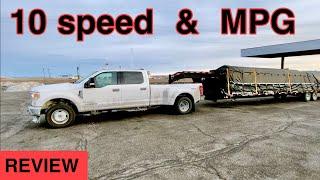 10 SPEED   and   MPG  TOWING TEST   -   2020 FORD F350   -   Hotshot Trucking