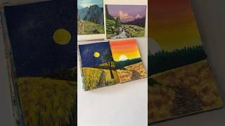 Easy landscape painting #gouache #landscapepainting #postercolour  #art #painting #gouachepainting