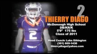 THIERRY DIAGO 2010 Football Highlights - McDonough High School