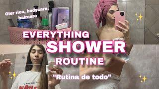 EVERYTHING SHOWER ROUTINE higene femenina, productos y tips  rutina de ducha con pocos productos