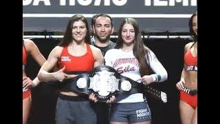 Marina Mokhnatkina vs. Liana Jojua - Weigh-in Face-Off - (Fight Nights Global 83) - /r/WMMA